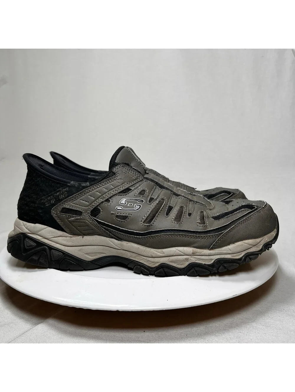 Sketchers Afterburn Ridgeburn Hands Free Slip-Ins Brown Memory Foam Size 13